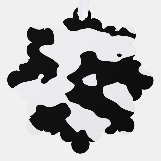 Adorno De Papel Patrón de vaca negro y blanco (Anverso)