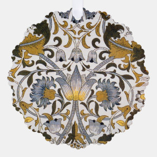 Adorno De Papel Patrón floral de William Morris Lodden: azul dorad