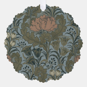 Adorno De Papel Patrón Floral Victoriano Antiguo Terracota Sábila