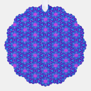Adorno De Papel Patrón ornamental en rosa caliente y azul brillant
