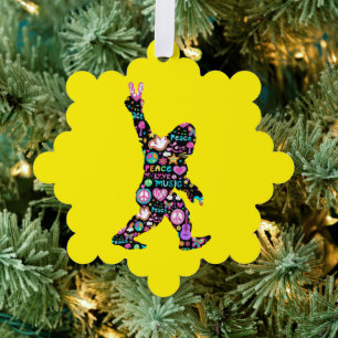 Adorno De Papel Paz Amor Bigfoot Hippie Divertido Amante de Bigfoo