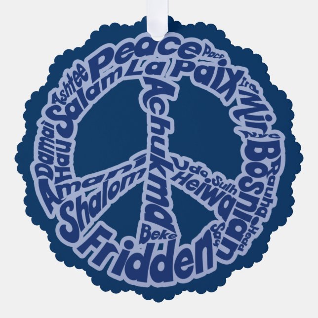 Adorno De Papel Paz en todos los idiomas (Anverso)