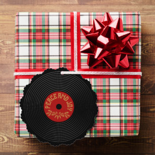 Adorno De Papel Paz y alegría diseño de discos de vinilo