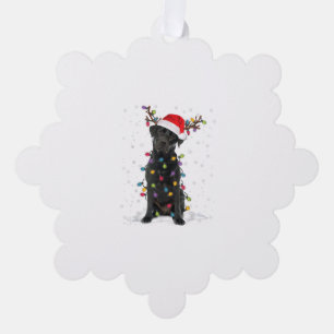Adorno De Papel Perro de pijama de luz de árbol de Navidad Labrado