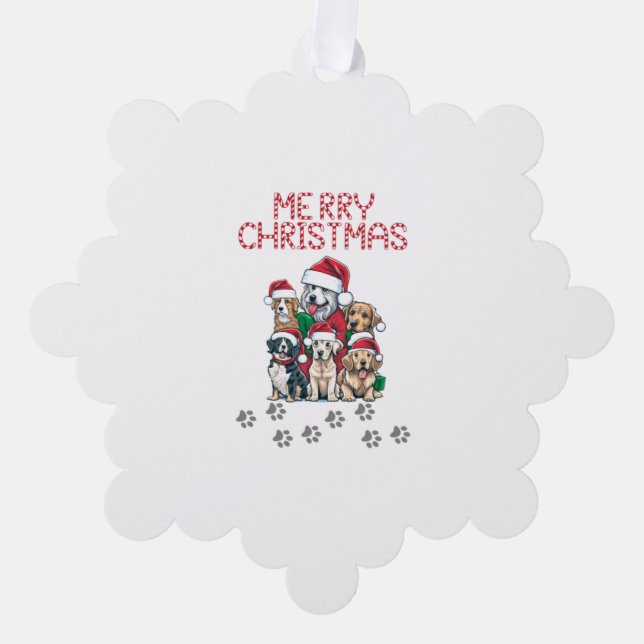 Adorno De Papel Perros navideños (Anverso)