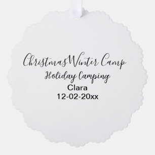 Adorno De Papel Personalizado de acampada de vacaciones de inviern