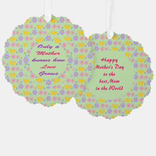 Adorno De Papel Personalizado de flores y mariposas de Día de la M