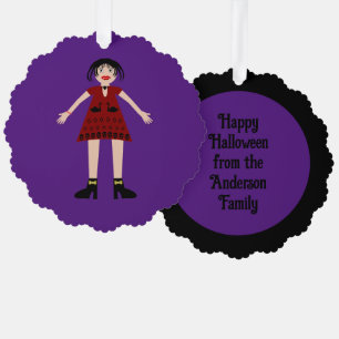 Adorno De Papel Personalizado de la Dama del Vampiro Gótico de Hal