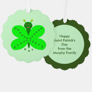 Adorno De Papel Personalizado de mariposas en el Día de Saint Patr