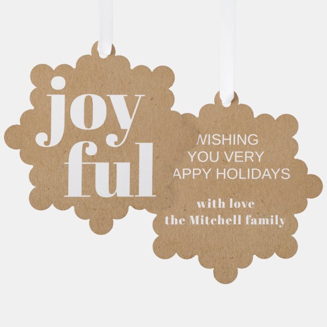 Adorno De Papel Personalizado Faux Brown Kraft Patrón de textura d (Anverso/Reverso)