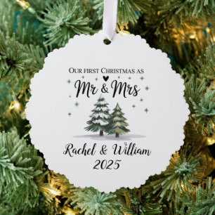 Adorno De Papel Personalizado Nuestra Primera Navidad como Pareja