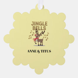 Adorno De Papel Personalize Jingle Bells Singing Reindeer
