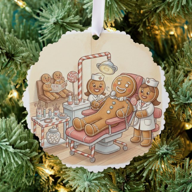 Adorno De Papel Personalized Gingerbread Dentist Christmas Card (Insitu (árbol))