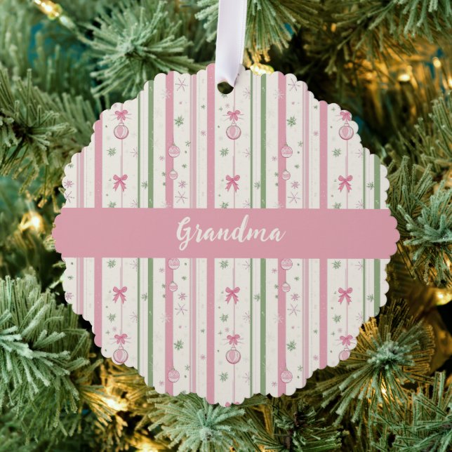 Adorno De Papel Personalized Pink Coquette Mom Holiday (Insitu (árbol))
