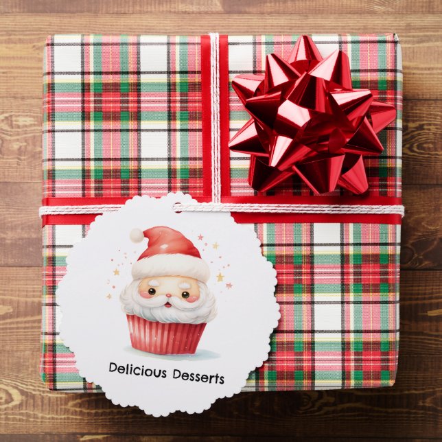 Adorno De Papel Personalized Santa Cupcake Christmas Business Card (Insitu (Regalo))