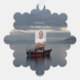 Adorno De Papel Pescador de barcos de pesca de Keepsake conmemorat