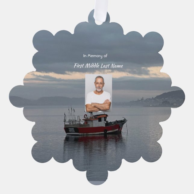 Adorno De Papel Pescador de barcos de pesca de Keepsake conmemorat (Anverso)