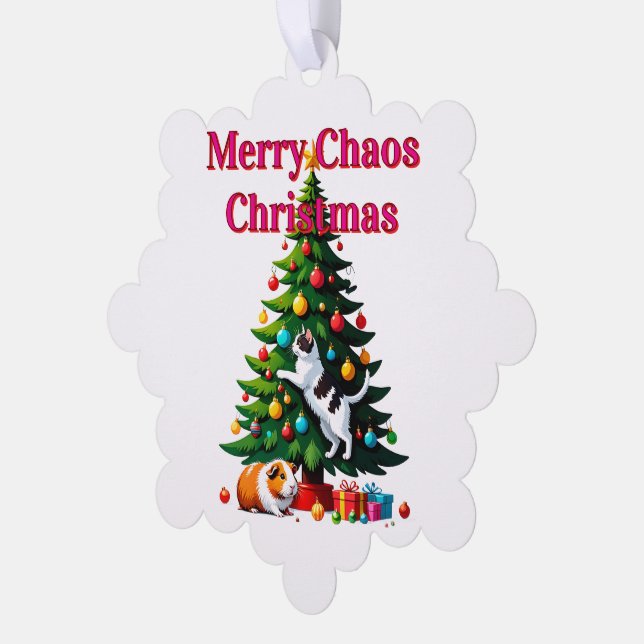 Adorno De Papel Pets First Christmas Paper Ornament Card (Izquierda)