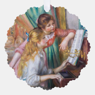 Adorno De Papel Pierre Auguste Renoir - Jóvenes niñas en el piano