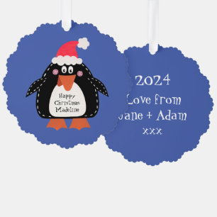 Adorno De Papel Pingüino Navidad personalizado