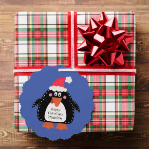 Adorno De Papel Pingüino Navidad personalizado