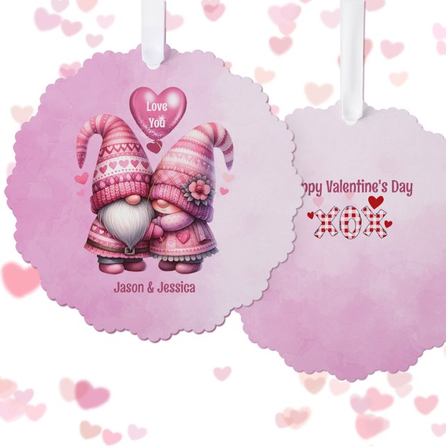 Adorno De Papel Pink Gnome Valentine (Subido por el creador)