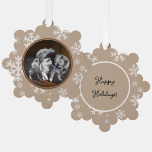 Adorno De Papel Pintado Keeshond Playtime - Arte Perro Original.