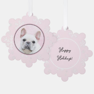 Adorno De Papel Pintura de Bulldog francés (crema/blanco) - Arte d