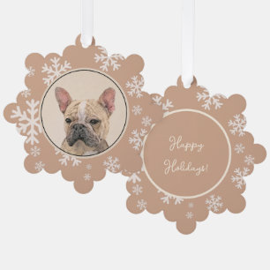 Adorno De Papel Pintura de Bulldog Francés (Sable) - Original ador