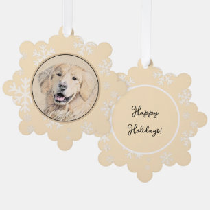 Adorno De Papel Pintura de Golden Retriever - Cute original Dog Ar