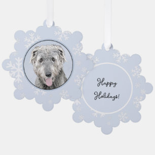 Adorno De Papel Pintura de Irish Wolfhound - Arte de perro origina