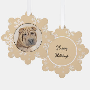Adorno De Papel Pintura de Shar Pei - Arte de perro original lindo
