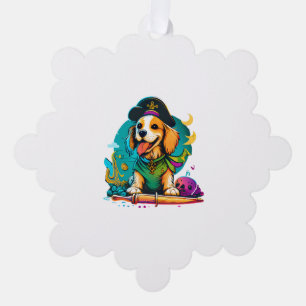 Adorno De Papel Pirata de perro de Golden Retriever