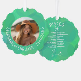 Adorno De Papel Pisces Zodiac Astrología Personalizado de foto