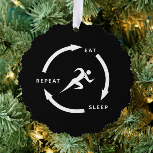 Adorno De Papel Pista Y Campo Comer Sueño Repetir El Deporte Del V