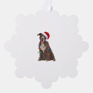 Adorno De Papel Pittie Navidades Pitbull alumbran al amante del pe