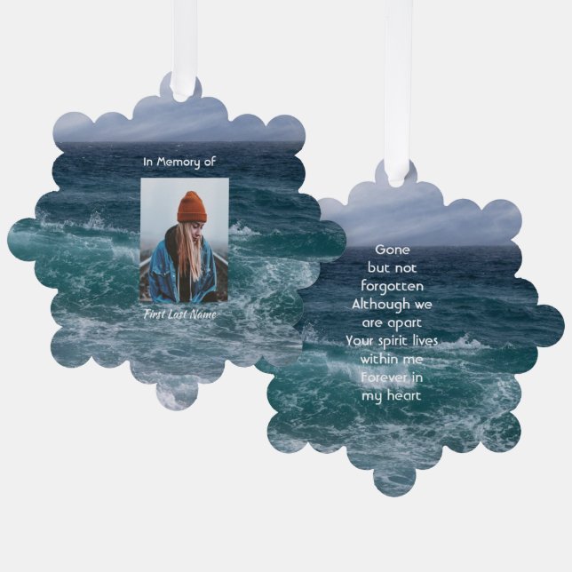 Adorno De Papel  Poem Memorial Keepsake Ocean Sea Beach (Anverso/Reverso)