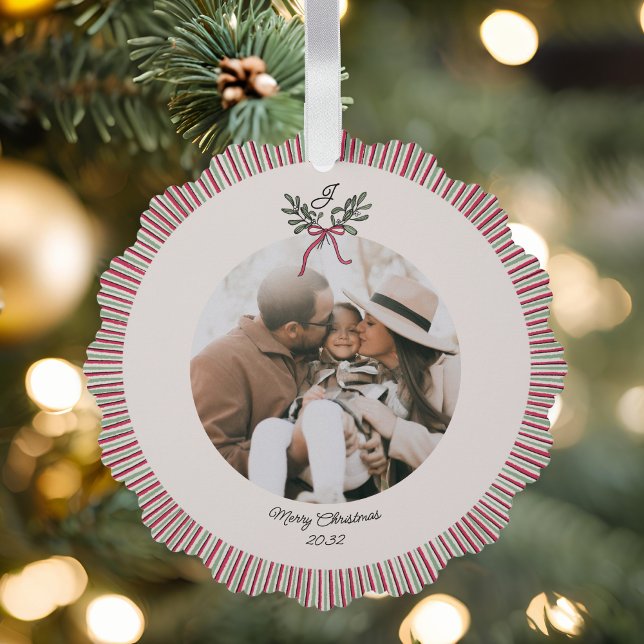 Adorno De Papel Preppy Holiday Paper Ornament with Photo  (Subido por el creador)