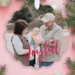 Adorno De Papel Primer guión fotográfico de los abuelos de Navidad<br><div class="desc">Guión moderno y alegre color rosa Primera Navidad como abuelos conservan la tarjeta de adorno de árbol para la abuela y el abuelo y su primer nieto,  nieto o nieta.</div>