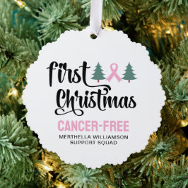 Adorno De Papel PRIMER NAVIDAD personalizada sin cáncer de mama