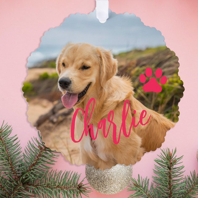 Adorno De Papel Primer perro de Navidad con foto de siempre en cas (Subido por el creador)