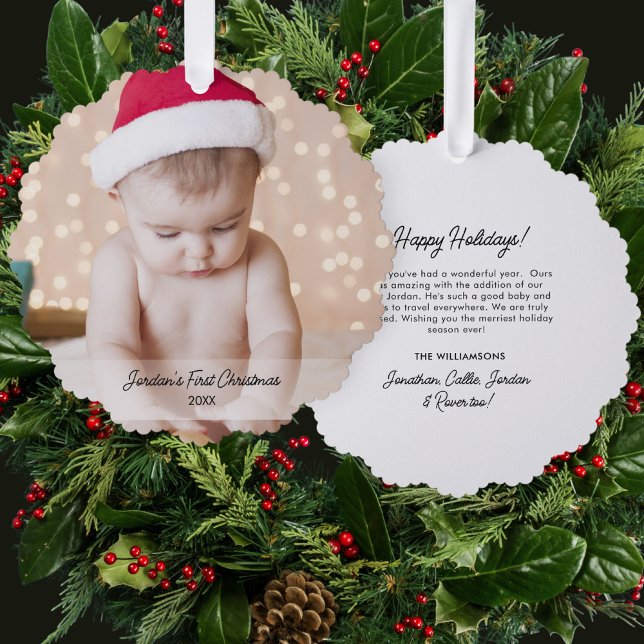 Adorno De Papel Primer Personalizado de fotos de Navidad en el beb (Subido por el creador)