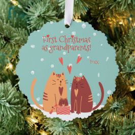 Adorno De Papel ¡Primera Navidad como abuelos! Gatos cortos