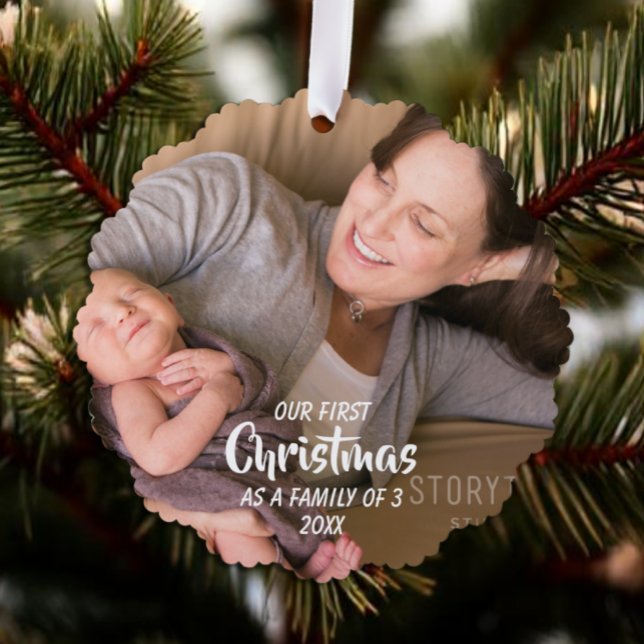 Adorno De Papel Primera Navidad como familia de 3 (Subido por el creador)