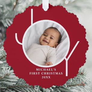Adorno De Papel Primera Navidad del Bebé Niño Personalizada Foto R