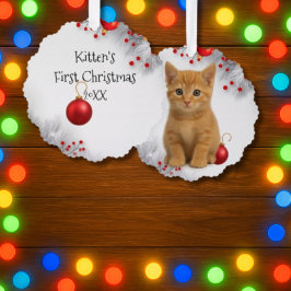 Adorno De Papel Primera Navidad del Gatito