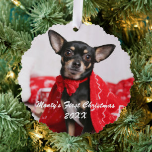 Adorno De Papel Primera Navidad mascota