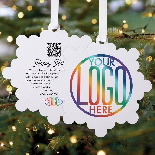 Adorno De Papel QR Code Business Logo Navidades Felices Fiestas (Subido por el creador)