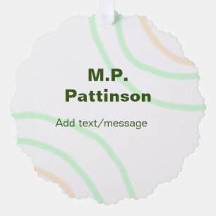 Adorno De Papel Rayas de naranja verde agregar mensaje de texto de