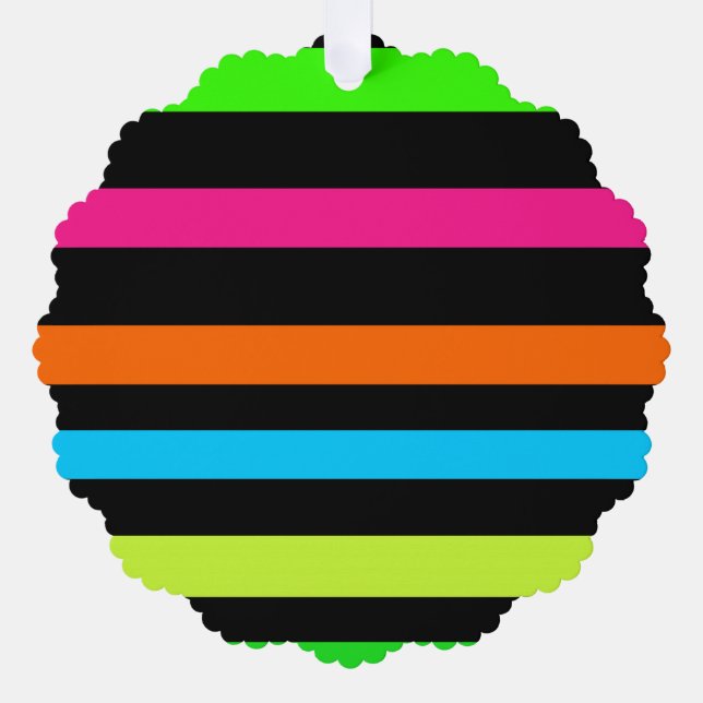 Adorno De Papel Rayas de neón (Anverso)